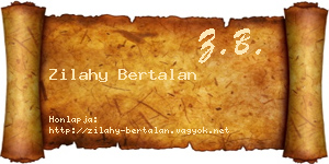 Zilahy Bertalan névjegykártya